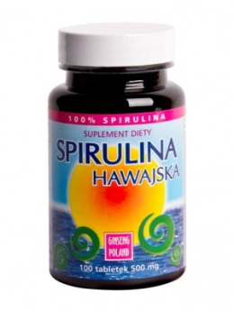 Ginseng Spirulina Hawajska 500 mg 100 Tabletek