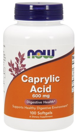 NOW FOODS Caprylic Acid 600mg, 100sgels. - kwas kaprylowy