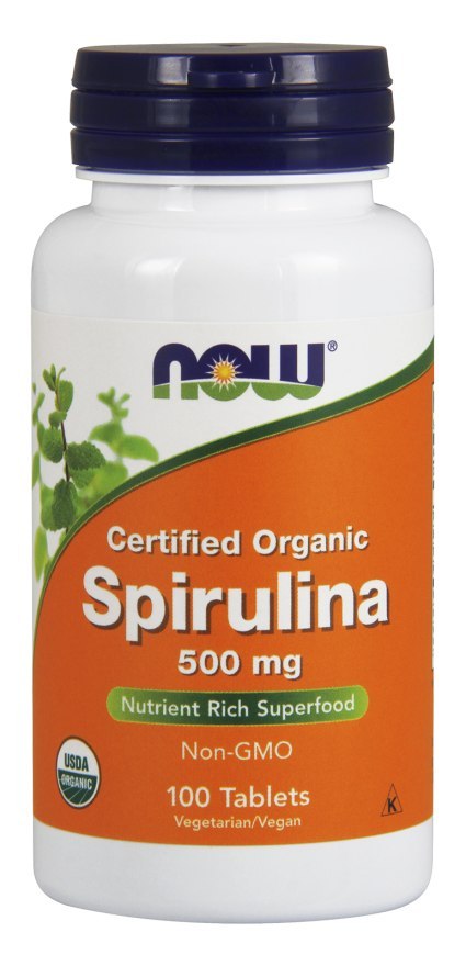 NOW FOODS Spirulina Certified Organic 500mg, 100tabl.