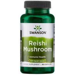 SWANSON Reishi Mushroom 600mg, 60 kaps.