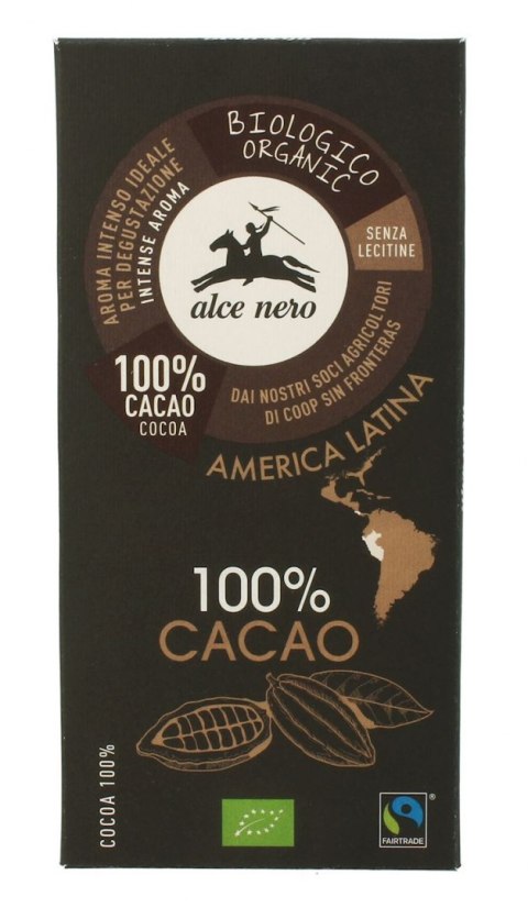 ALCE NERO Tabliczka gorzka 100% kakao BIO 50g