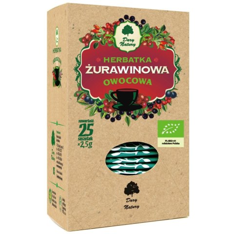 Herbatka Żurawinowa fix BIO 25*2,5g DARY NATURY