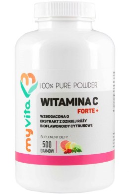 MyVita Witamina C FORTE+ proszek 500g - witamina C + bioflawonoidy + dzika róża