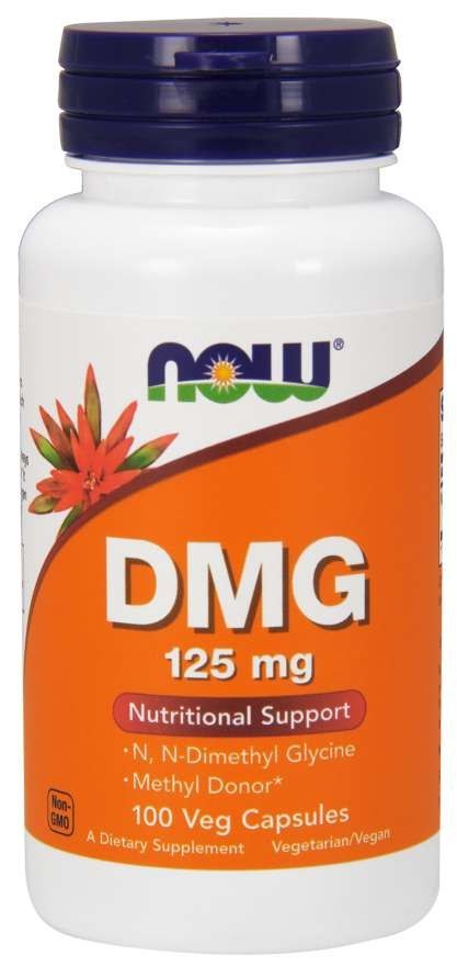 NOW FOODS DMG 125mg, 100vcaps. - N, N-Dimetyloglicyna - kwas pangamowy - witamina B15