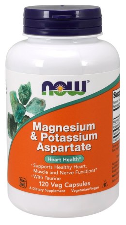 NOW FOODS Magnesium & Potassium Aspartate with Taurine 120vcaps.