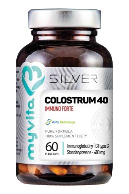 SILVER 100% Colostrum 40 Immuno Forte standaryzowane 400mg, 60kaps. MyVita