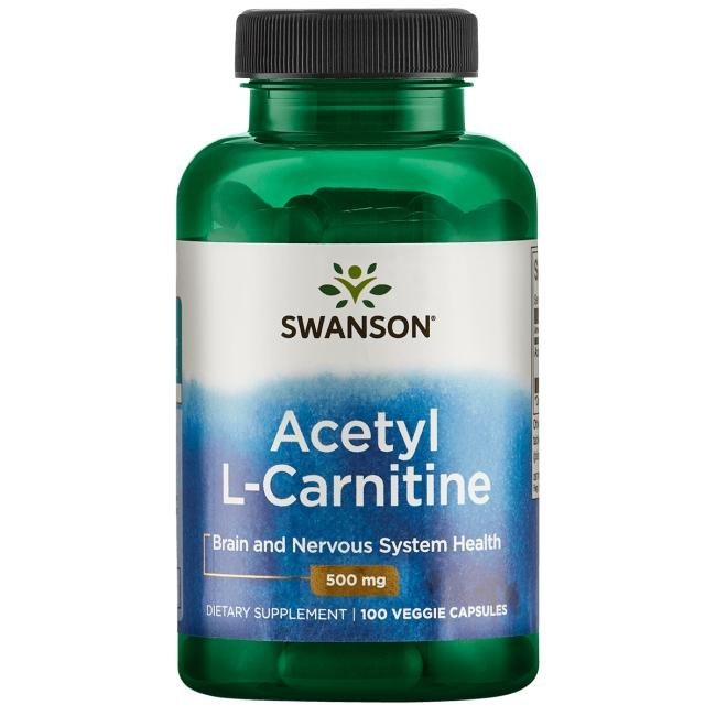 SWANSON Acetyl L-Carnitine 500mg, 100vcaps. - Acetyl L-Karnityny