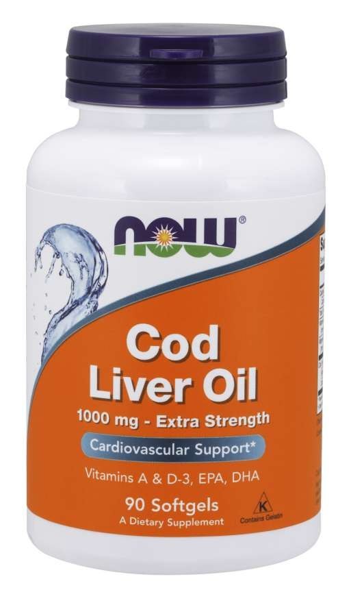 NOW FOODS Cod Liver Oil 1000mg, 90 sgels. - Tran z dorsza