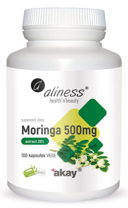 Aliness Moringa ekstrakt 20% 500mg x 100 vege caps