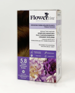 Flowertint - Kremowa farba koloryzująca do włosów 5.8 Jasny tabakowy kasztan - Seria Tabaka