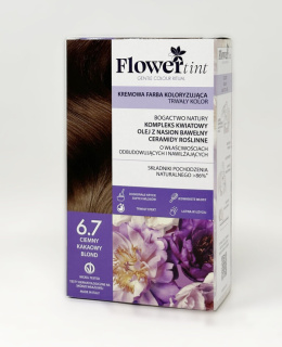 Flowertint - Kremowa farba koloryzująca do włosów 6.7 Ciemny kakaowy blond - Seria Kakao