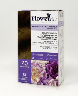 Flowertint - Kremowa farba koloryzująca do włosów 7.0 Średni blond - Seria Naturalna