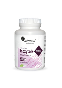 Inozytol myo/D-chiro, 40/1, 650 mg + b6 x 100 Vege caps