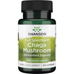 SWANSON Chaga Mushroom 400mg, 60kaps.