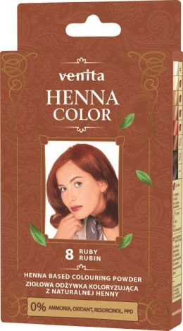 VENITA henna proszek nr 8 rubin 25g - ziołowa odżywka koloryzująca